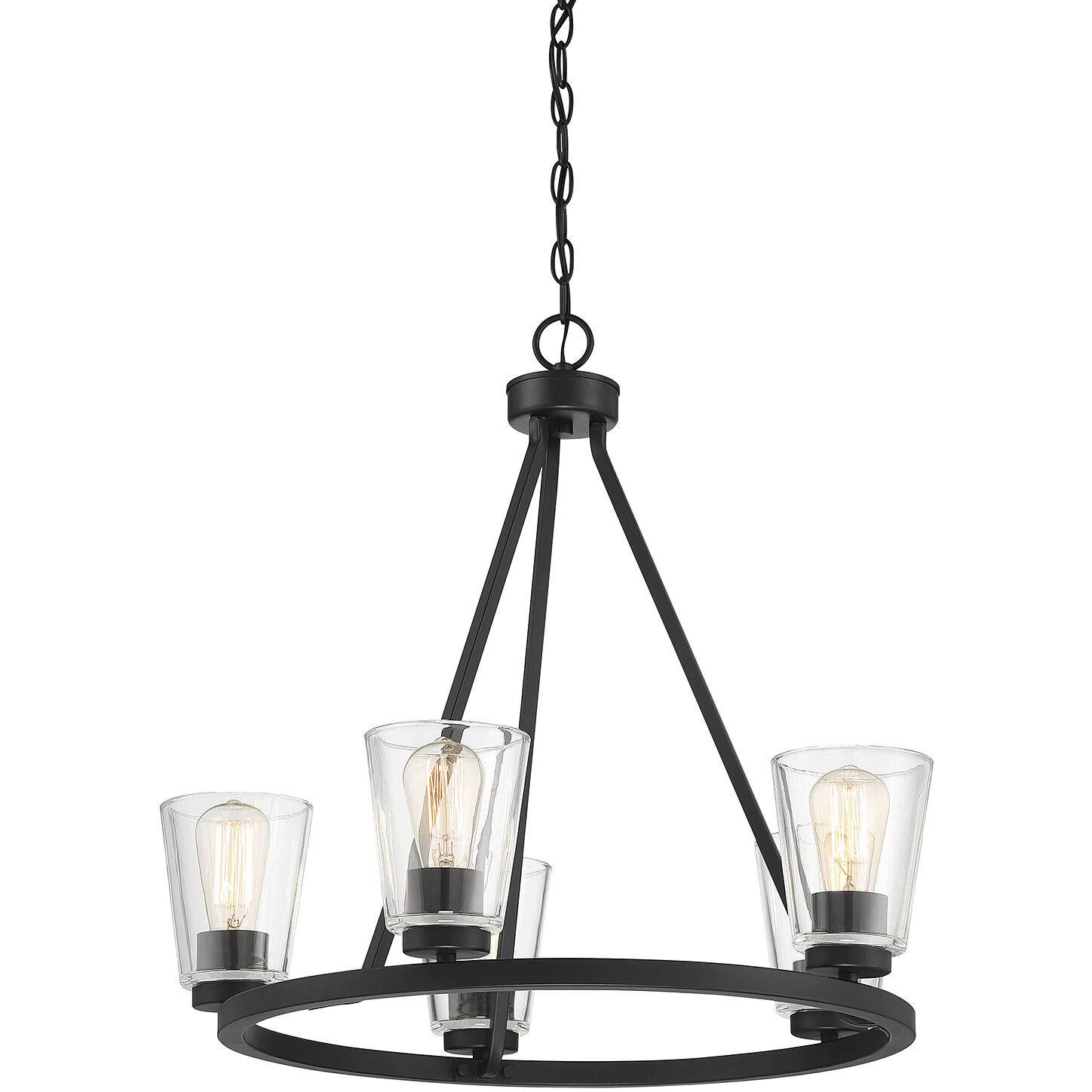 Calhoun 5 Light 25 inch Matte Black Chandelier Ceiling Light, Essentials