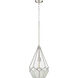 Cinq 1 Light Brushed Nickel Pendant Ceiling Light, Design Series