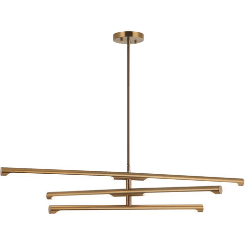 Novelle LED 36 inch Aged Gold Brass Pendant Ceiling Light