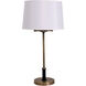 Alpine 31 inch 100.00 watt Antique Brass and Black Table Lamp Portable Light, with USB Port