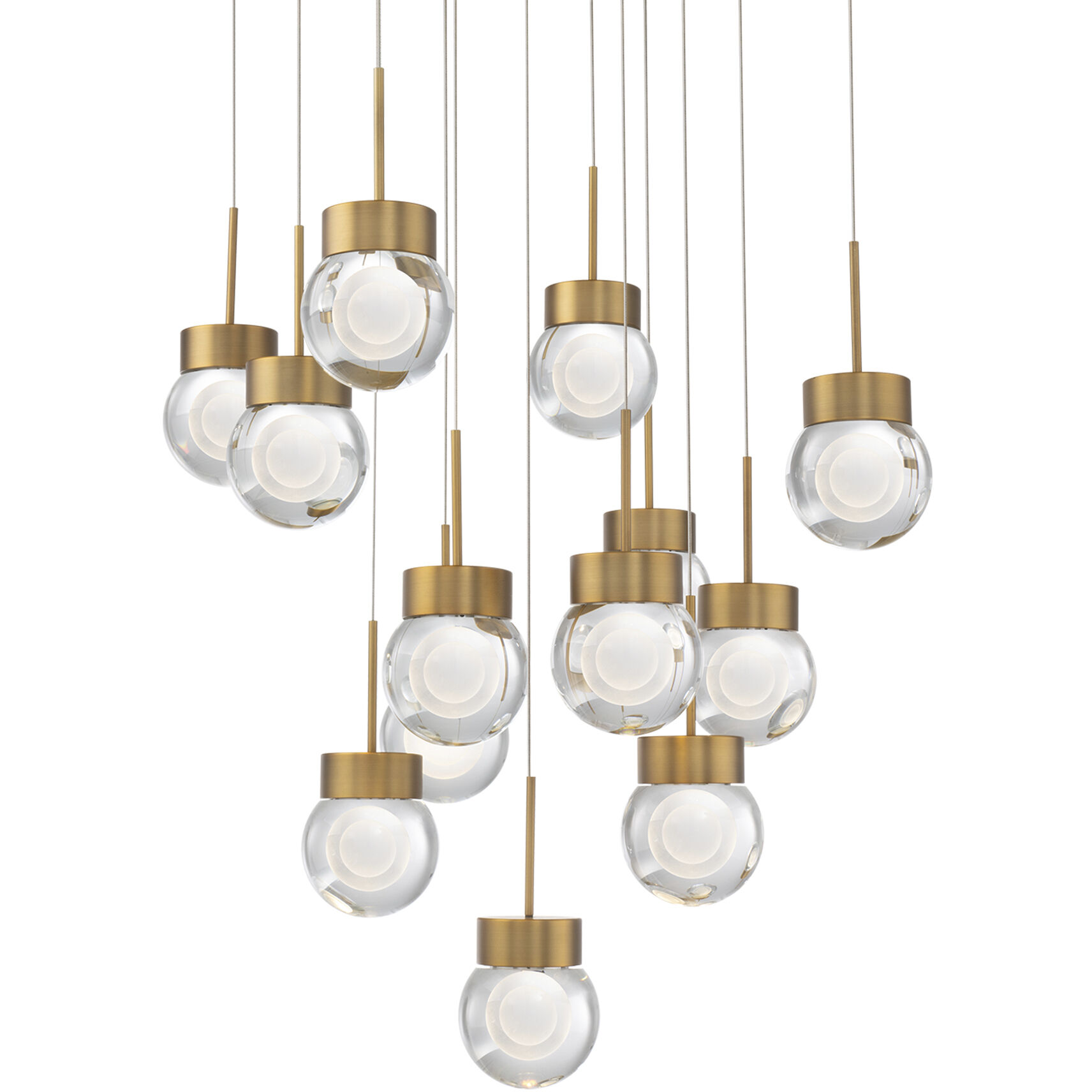 Modern Forms PD 82013S AB Double Bubble 13 Light 20 inch Aged Brass Multi Light Pendant Ceiling Light