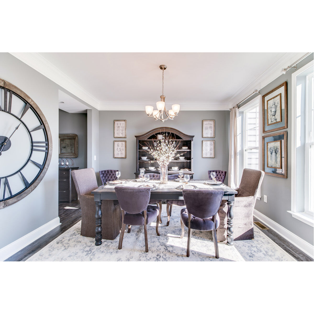 Axis 5 Light 24 inch Oil Rubbed Bronze Single Tier Chandelier Ceiling Light