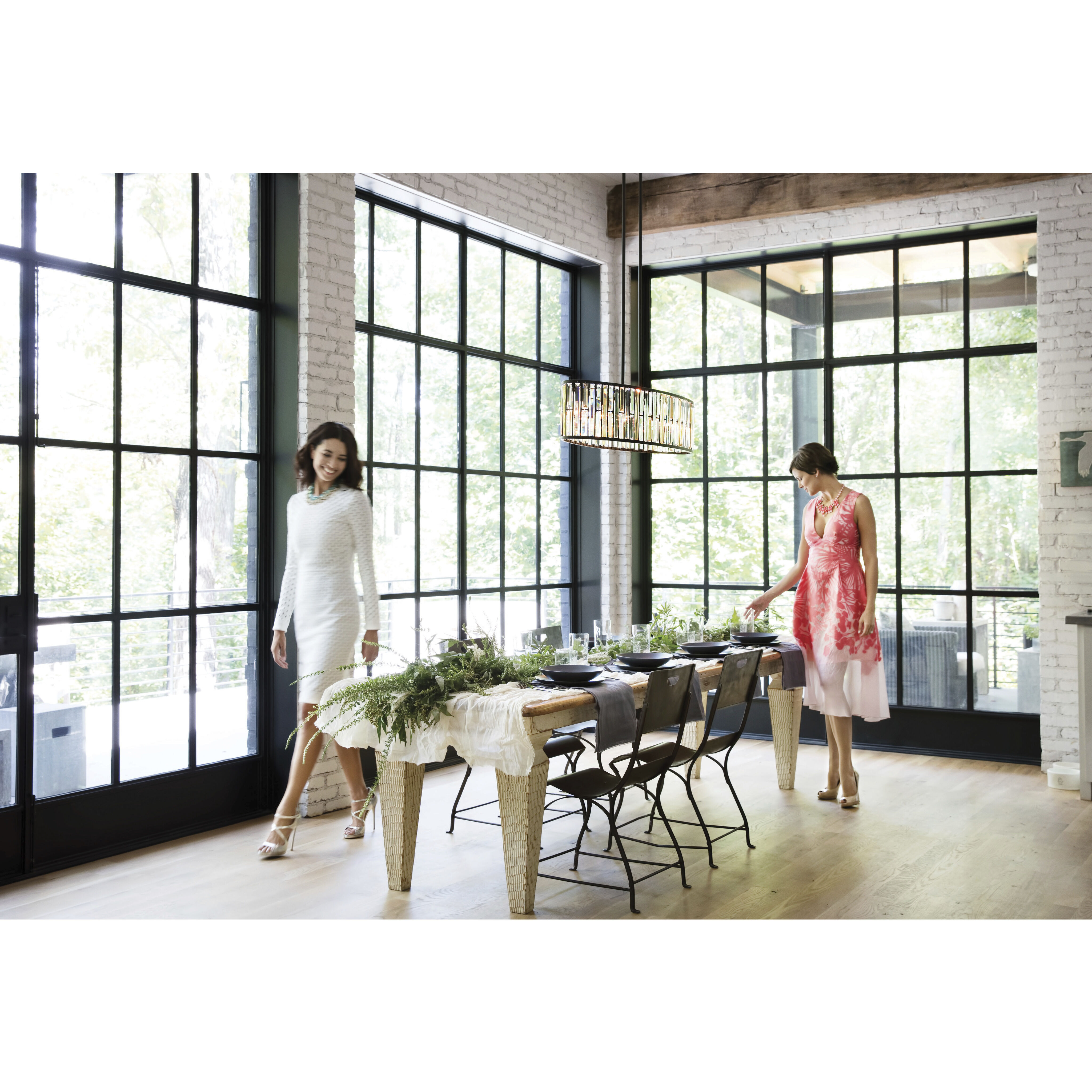 Gemma LED 45 inch Vintage Bronze Foyer Light Ceiling Light, Linear & Oval