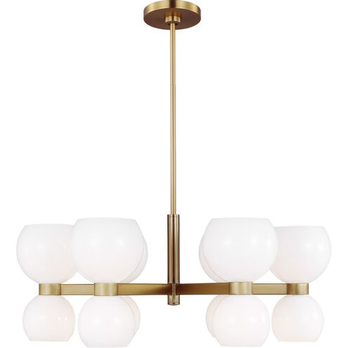 kate spade new york Londyn 12 Light 28 inch Burnished Brass with Milk White Glass Chandelier Ceiling Light