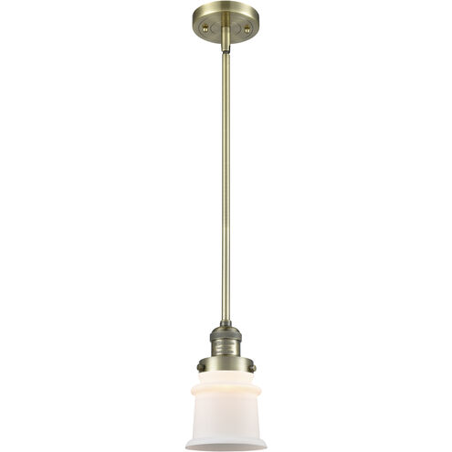 Franklin Restoration Canton 1 Light 6.5 inch Antique Brass Mini Pendant Ceiling Light in Incandescent, Matte White, Franklin Restoration