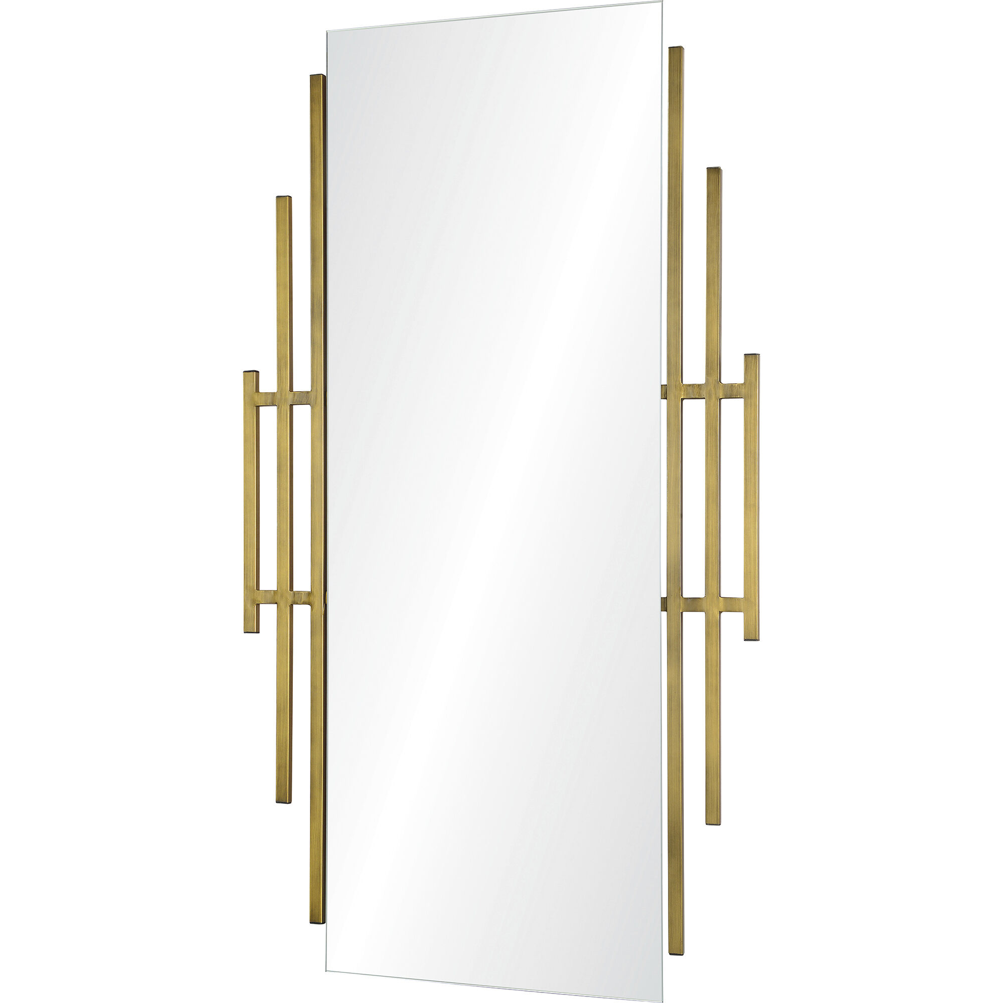 Abi 53.25 X 30 inch Antique Brass Wall Mirror