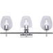 Cain 3 Light 25 inch Chrome Vanity Light Wall Light