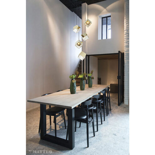 Cube 5 Light 20.5 inch Champagne Gold Pendant Ceiling Light