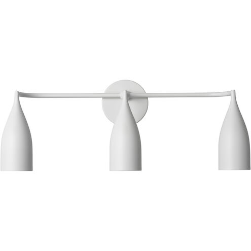 Maya 3 Light 26.13 inch Matte White Vanity Light Wall Light, Medium
