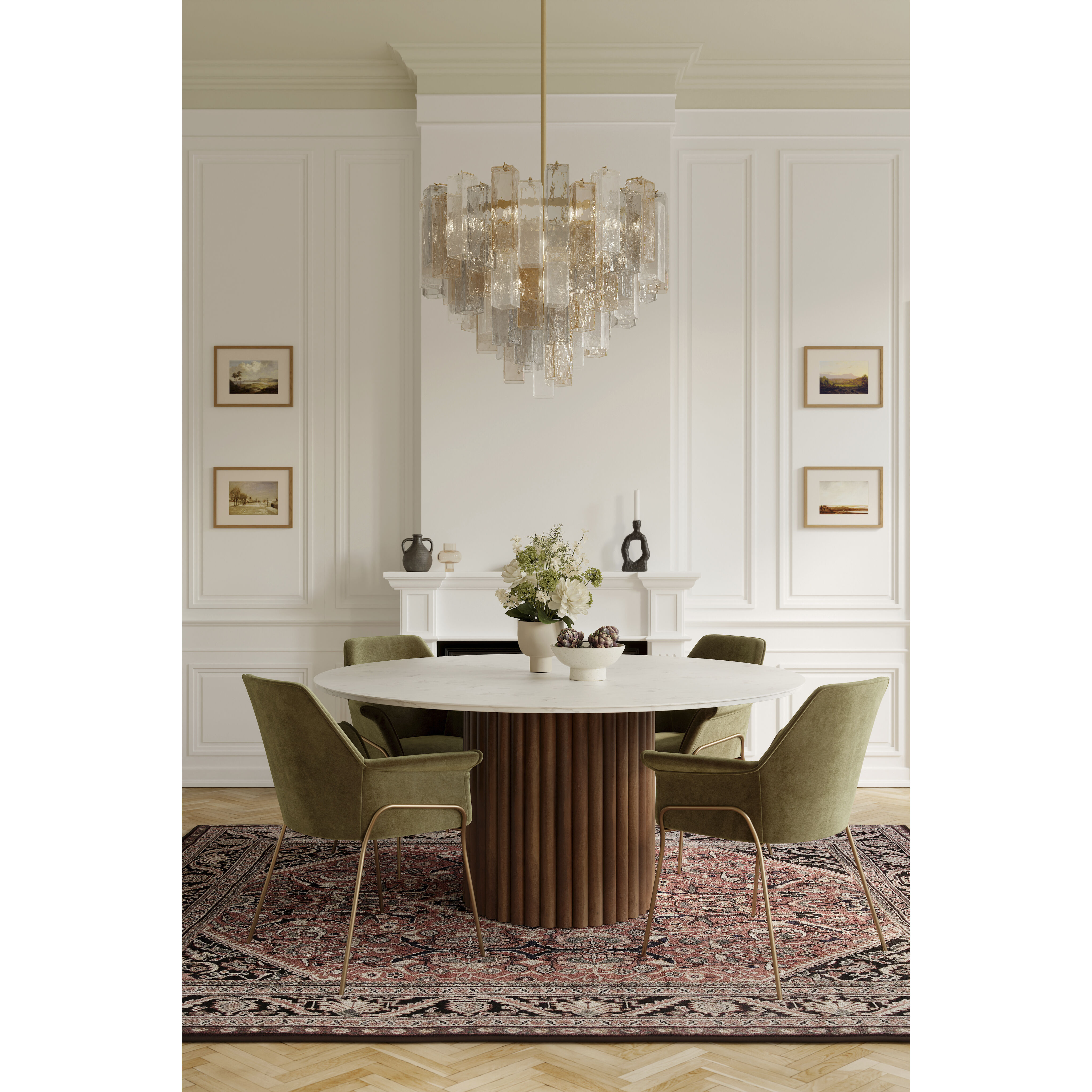 Torvento 15 Light 32.75 inch Legacy Brass Pendant Ceiling Light in Clear,  Grey and Amber Handmade Glass