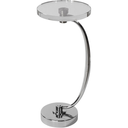 Waveney 27 X 12 inch Polished Nickel and Crystal Drink Table
