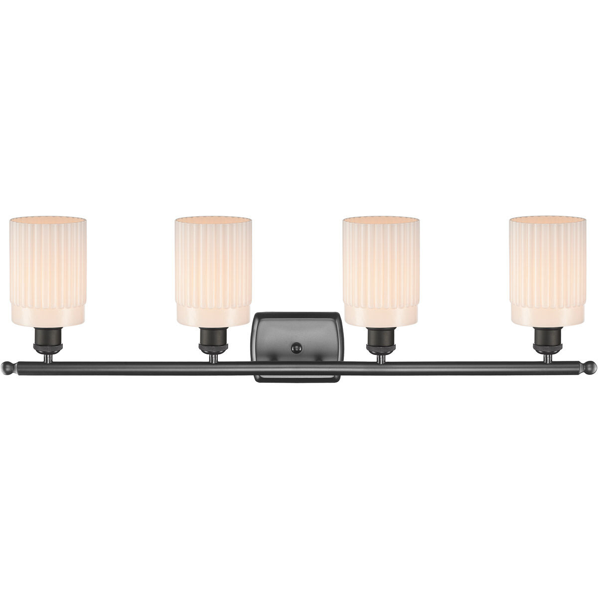 Ballston Hadley 4 Light 36 inch Oil Rubbed Bronze Bath Vanity Light Wall Light in Matte White Glass, Ballston