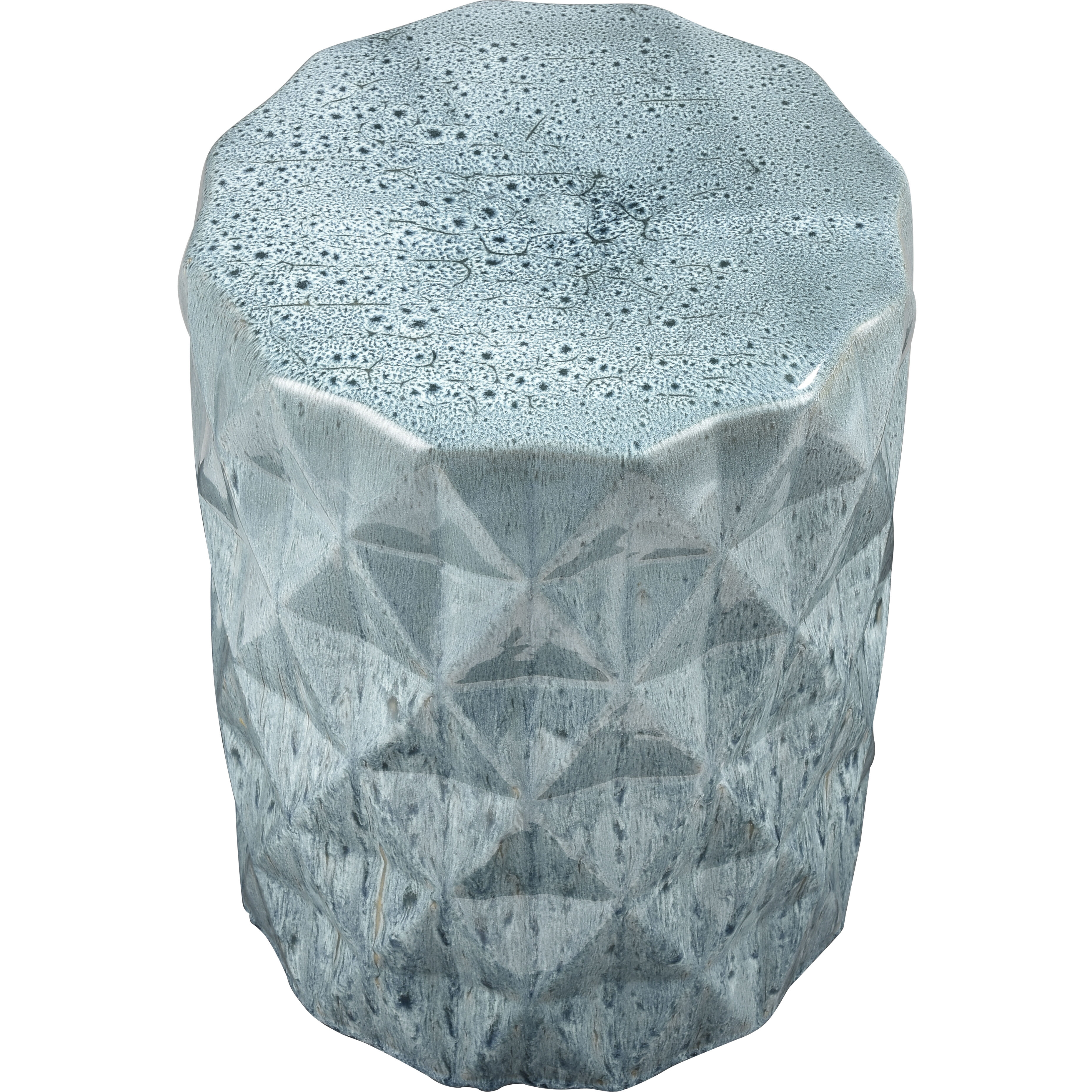 Olmedo 18 inch Seaglass Glazed Accent Stool
