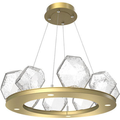Gem LED 27.4 inch Gilded Brass Chandelier Ceiling Light in Clear, 2700K LED, Ring