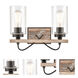Paladin LED 14 inch Matte Black Bath Vanity Light Wall Light in Seedy Glass