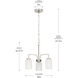 Merry 3 Light 18 inch Brushed Nickel Linear Chandelier Ceiling Light