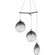 Cantina LED 33 inch Satin Black Pendant Ceiling Light in Smoke Fade Glass