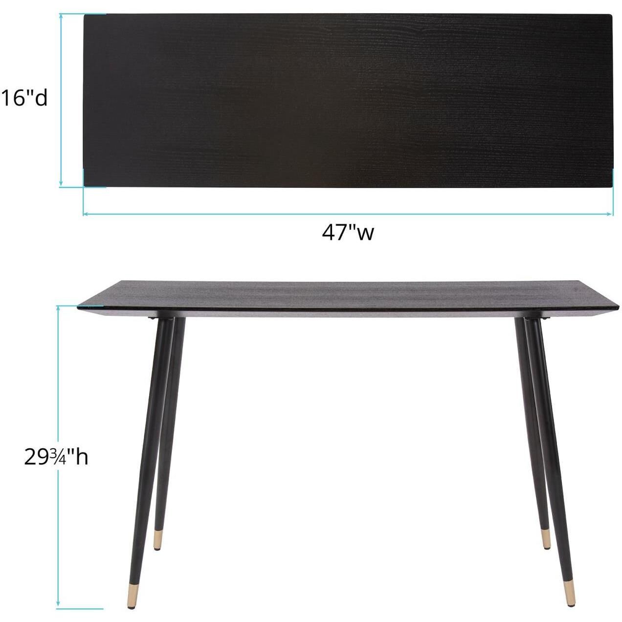 Soho 47 inch Dark Ash/Brass Console Table