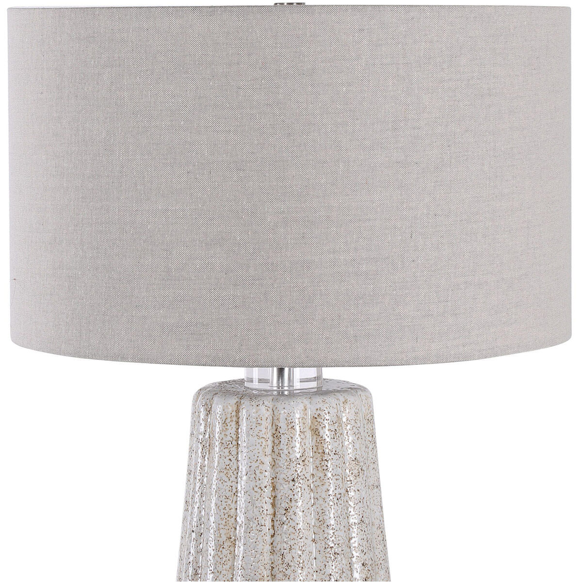Pikes 26 inch 150.00 watt Stone-Ivory and Taupe Glaze with Brushed Nickel Table lamp Portable Light