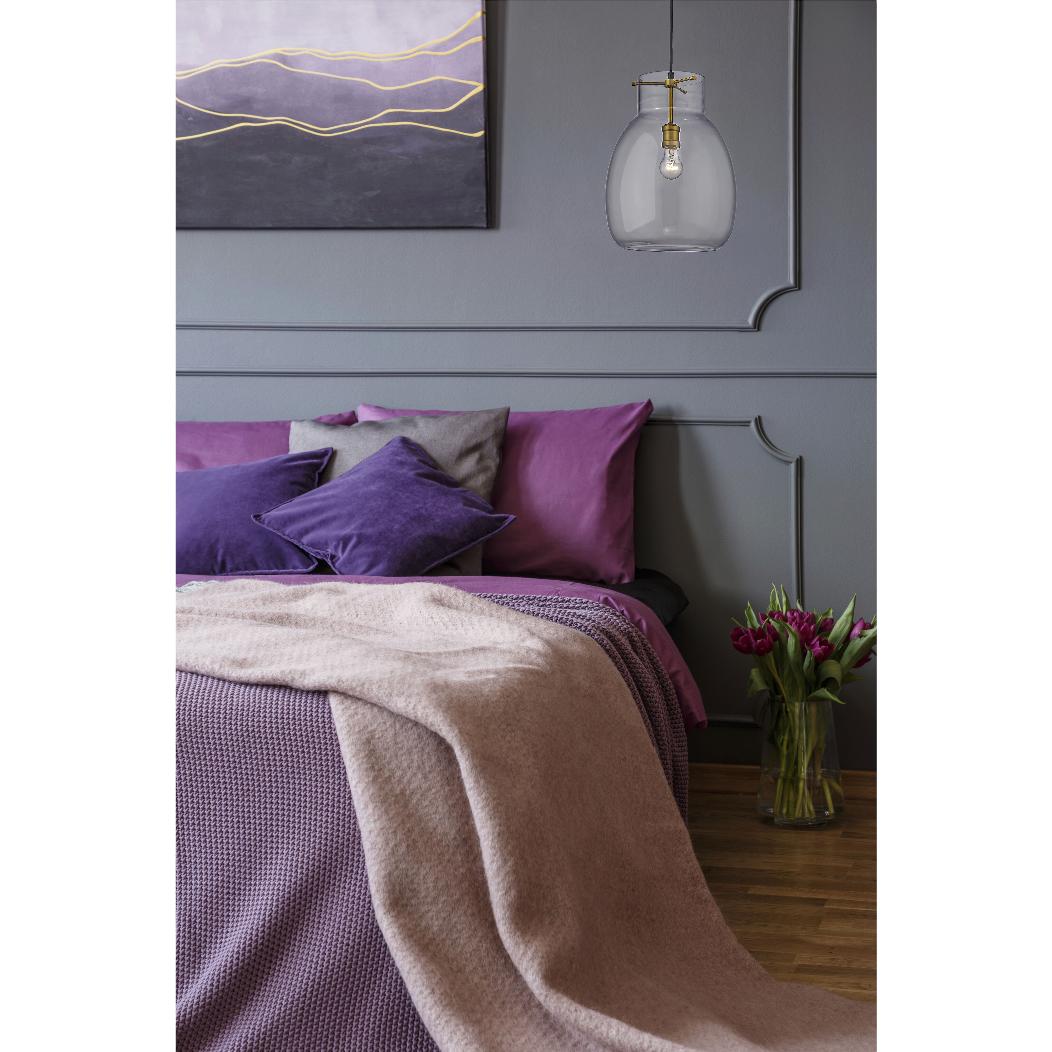 Bella 1 Light 12 inch Matte Black and Olde Brass Pendant Ceiling Light