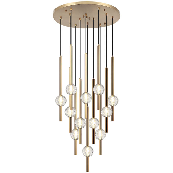Windchimer LED 22 inch Aged Gold Brass Pendant Ceiling Light