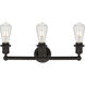 Edison Eaton 3 Light 24 inch Oil Rubbed Bronze Bath Vanity Light Wall Light in Clear Glass