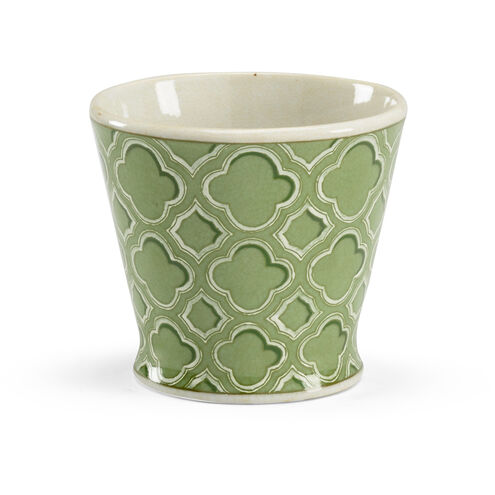 Chelsea House Green Crackle Glaze/Off White Planter, Small