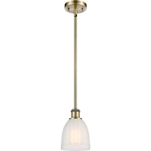 Ballston Brookfield LED 6 inch Antique Brass Pendant Ceiling Light in Matte White Glass, Ballston