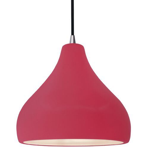 Radiance LED 11.5 inch Cerise and Brushed Nickel Pendant Ceiling Light