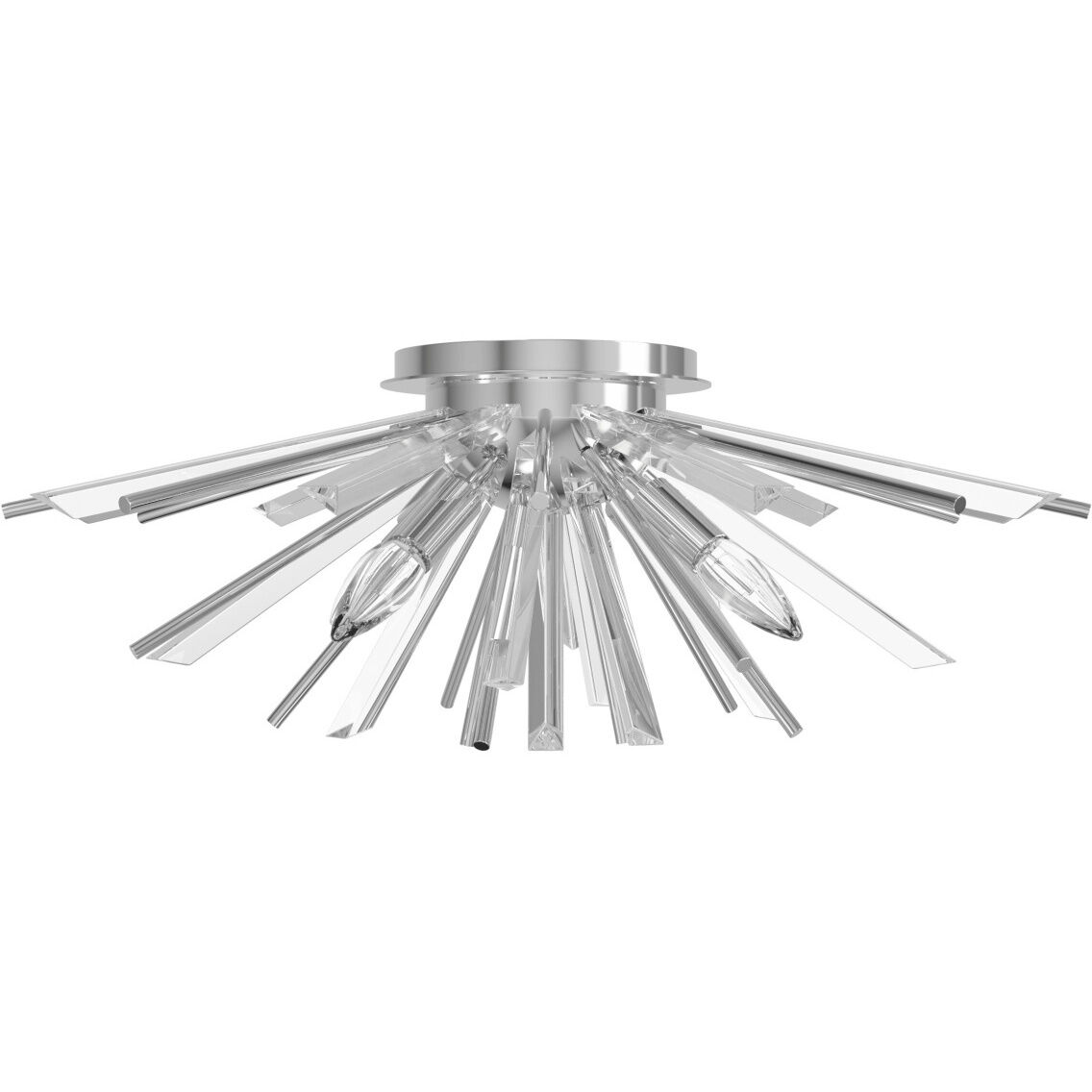 Palisades Ave. 4 Light 24 inch Chrome with Clear Glass Flush Mount Ceiling Light