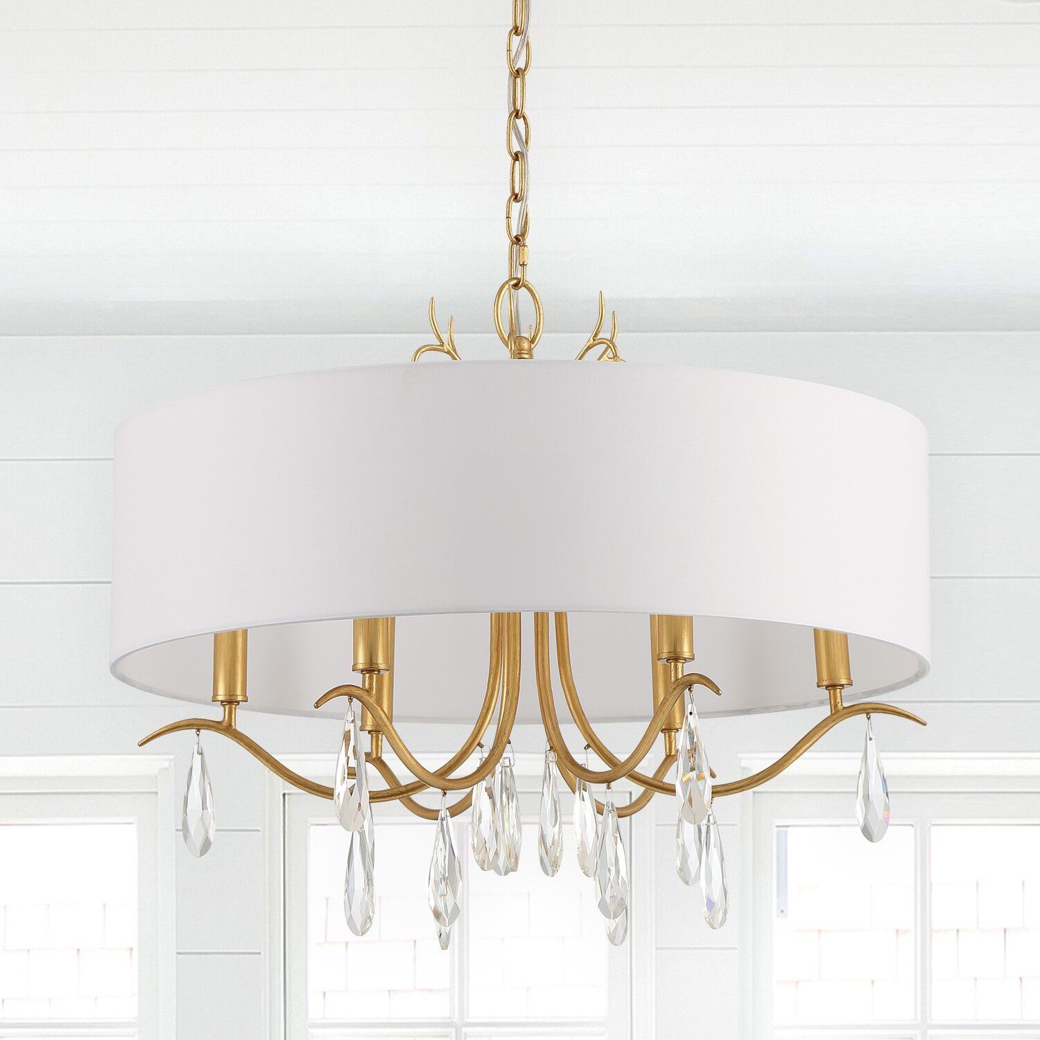 Rollins 6 Light 24 inch Antique Gold Chandelier Ceiling Light