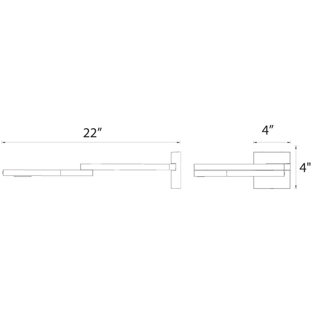 Flip Reading Light Wall Light in Titanium, dweLED