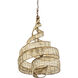 Flow 3 Light 18 inch Baguette and Natural Rattan Pendant Ceiling Light in Baguette/Natural Rattan, Smithsonian Collaboration