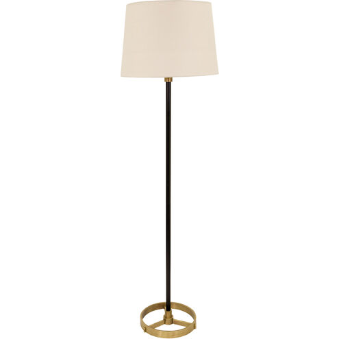 Morgan 62 inch 150 watt Black with Antique Brass Floor Lamp Portable Light in Black and Antique Brass