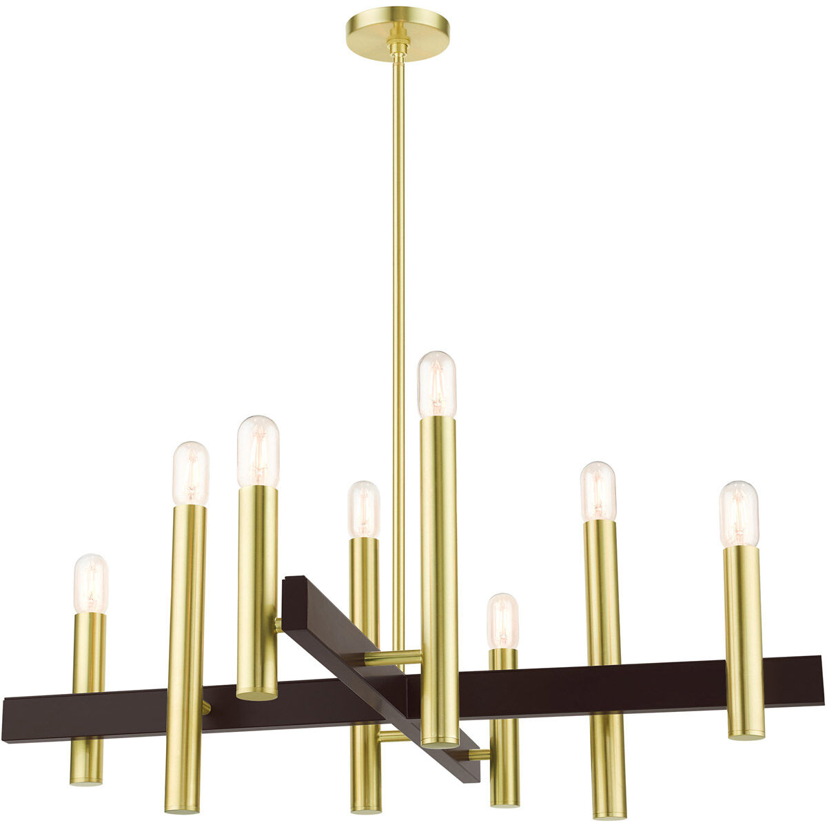 Helsinki 8 Light 38 inch Satin Brass Chandelier Ceiling Light