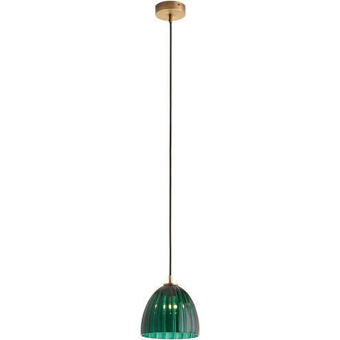 Caterina 1 Light 7.75 inch Green and Gold Single Pendant Ceiling Light