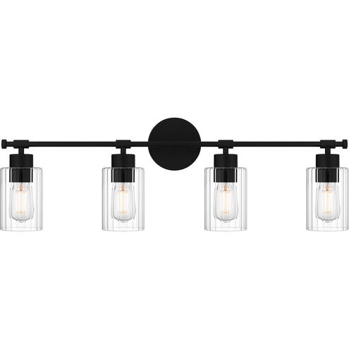 Caputo 4 Light 32.5 inch Matte Black Bath Light Wall Light, Extra Large