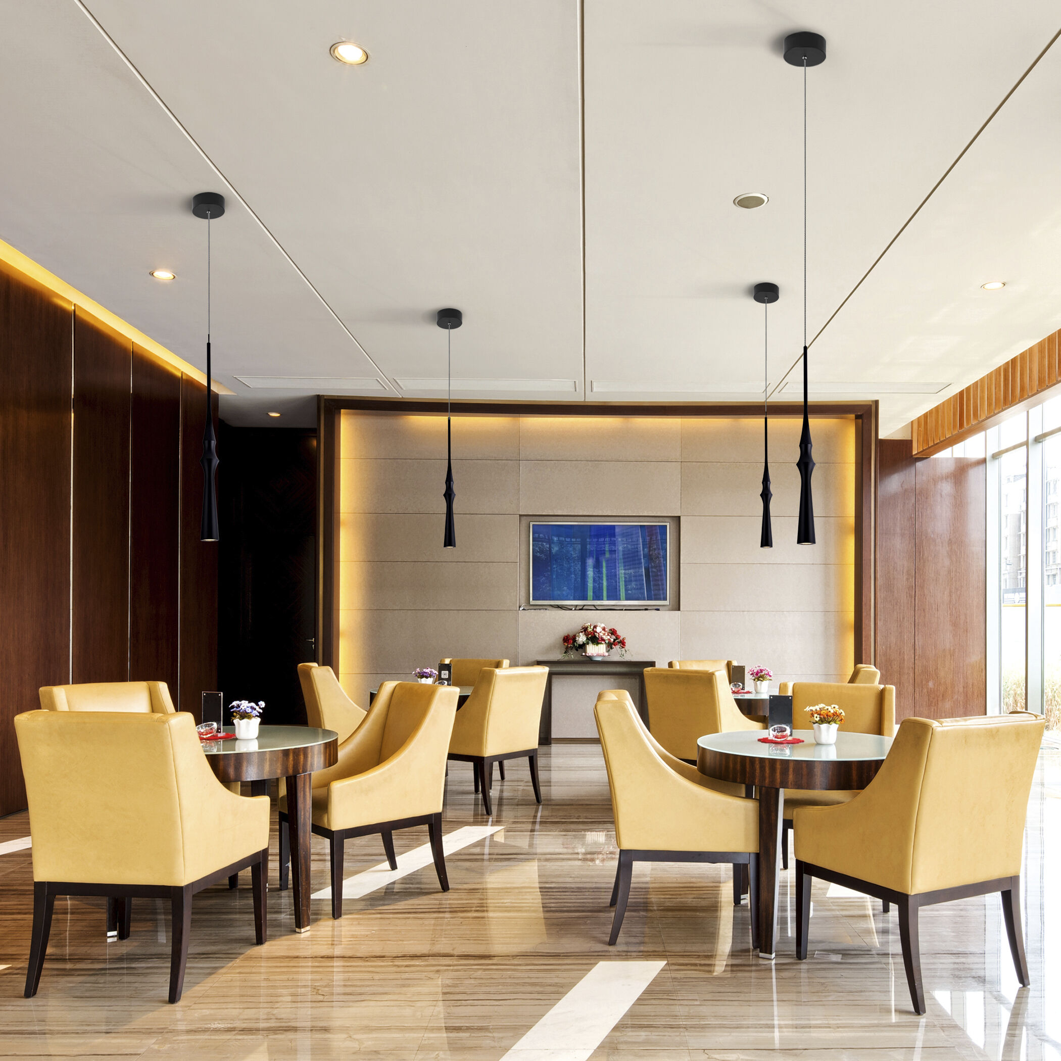 Polaris 5.25 inch Black Pendant Ceiling Light