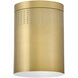 Casey 1 Light 7.5 inch Lacquered Brass Flush Mount Ceiling Light