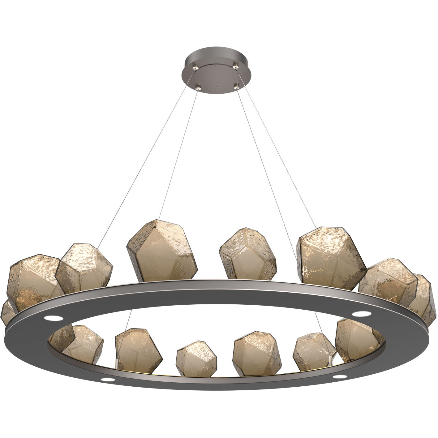 Gem LED 48.7 inch Graphite Chandelier Ceiling Light, Ring