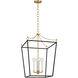 kate spade new york Carlyle 3 Light 13.75 inch Midnight Black / Burnished Brass Lantern Pendant Ceiling Light