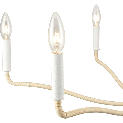 Breezeway 6 Light 30 inch White Coral and Natural Chandelier Ceiling Light