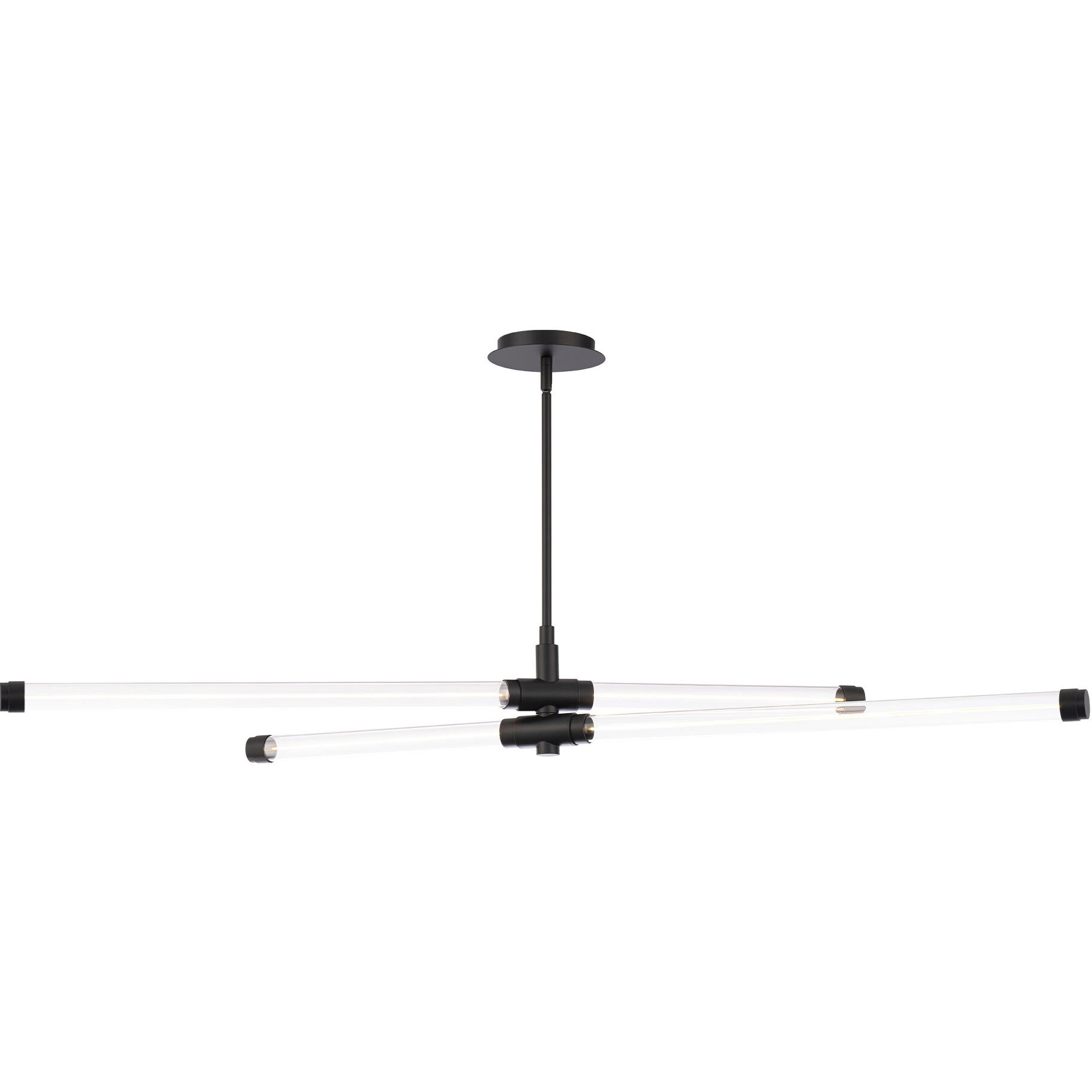 Jedi 2 Light 44.75 inch Black Linear Chandelier Ceiling Light