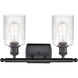 Ballston Hadley LED 16 inch Matte Black Bath Vanity Light Wall Light in Clear Glass, Ballston