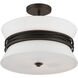 Dalvor 3 Light 15 inch Dark Bronze Semi-Flush Mount Ceiling Light