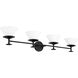 Tremolo 4 Light 42 inch Matte Black and Champagne Gold Vanity Light Wall Light