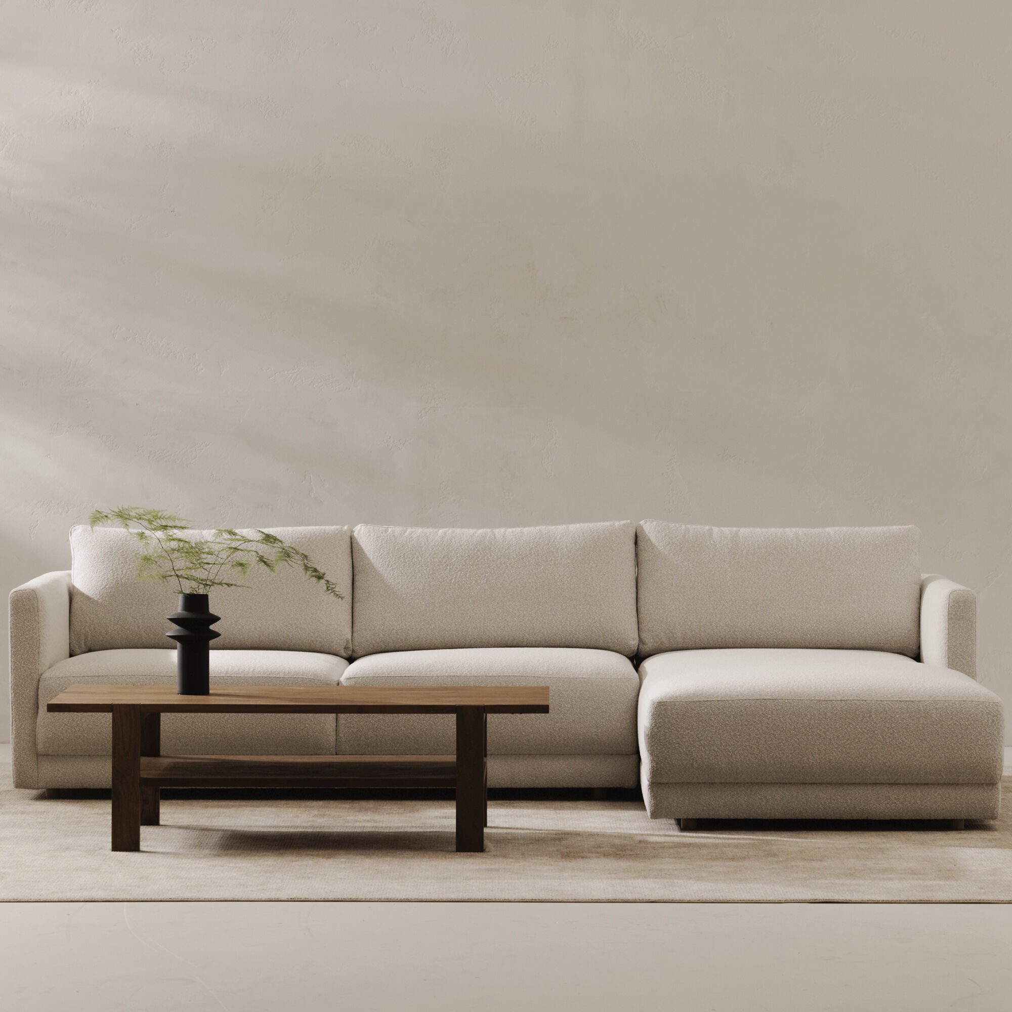 Bryn Beige Sectional in Right, Right