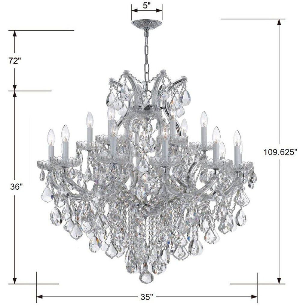 Maria Theresa 19 Light 38 inch Polished Chrome Chandelier Ceiling Light in Clear Spectra