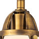 Nouveau 2 Dover LED 5 inch Brushed Brass Sconce Wall Light in Matte White Glass