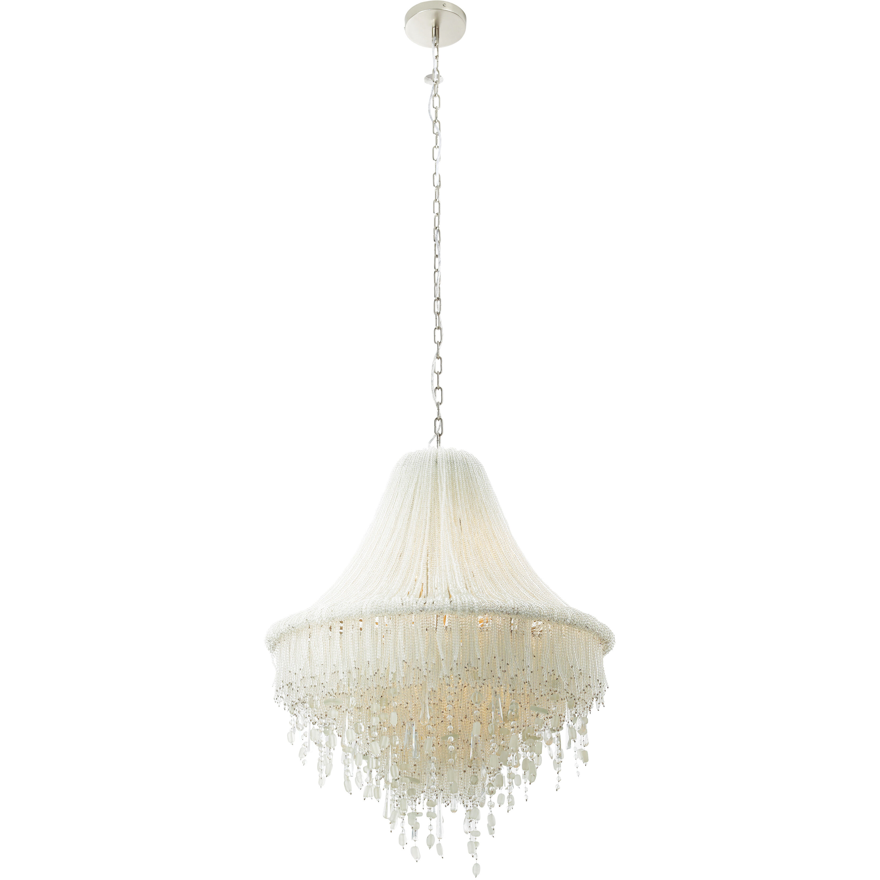 Crystal Reign 7 Light 29.3 inch Nickel Pendant Ceiling Light